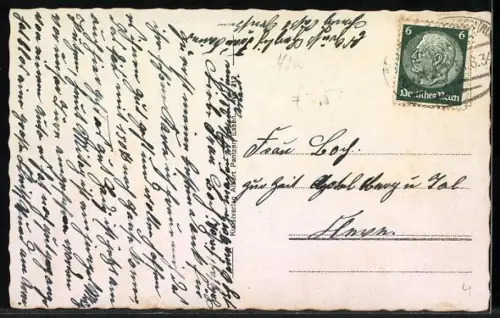 AK Essen-Werden, Totalansicht der Stadt an der Ruhr