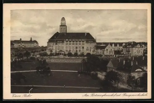 AK Essen /Ruhr, Am Brüninghaushof mit Baugewerkschule