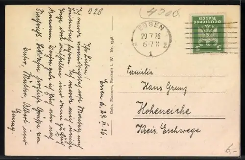 AK Essen /Ruhr, Am Brüninghaushof mit Baugewerkschule