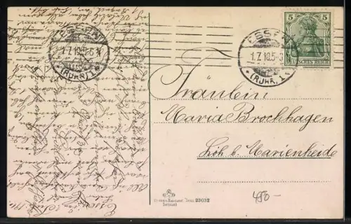 AK Essen, Stadtgarten, Partie am Musikpavillon