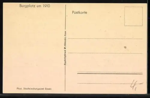 AK Essen, Burgplatz, Reiterstandbild, Kirche