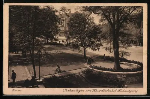 AK Essen, Parkanlagen am Hauptbahnhof Südausgang