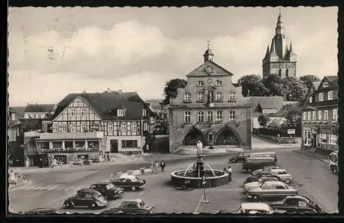 AK Brilon im Sauerland, Marktplatz mit Kirche