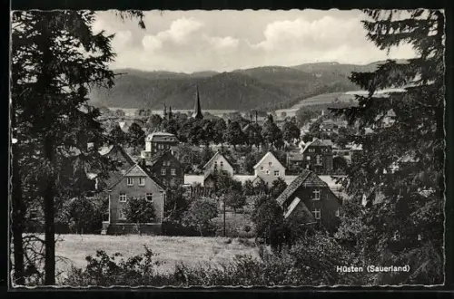 AK Hüsten /Sauerland, Ortsansicht, Kirche