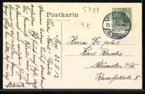 AK Glindfeld bei Medebach, Landschaftsansicht