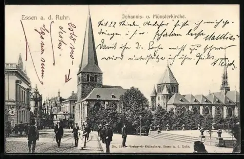 AK Essen a. d. Ruhr, Johannis- und Münsterkirche