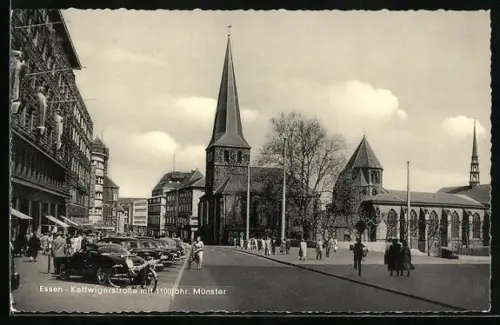 AK Essen, Kettwigerstrasse, 100jähr. Münster