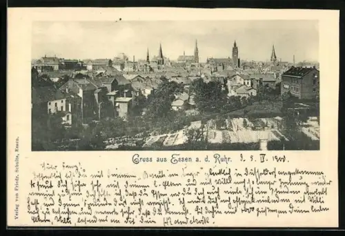 AK Essen a. d. Ruhr, Stadtpanorama