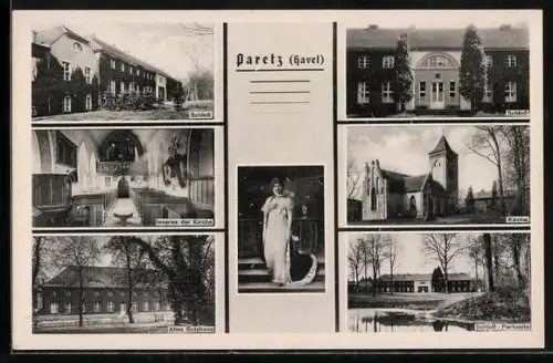 AK Paretz /Havel, Schloss, Kirche, Altes Gutshaus