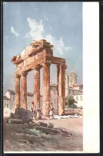 Künstler-AK Athènes, Vieux Marché