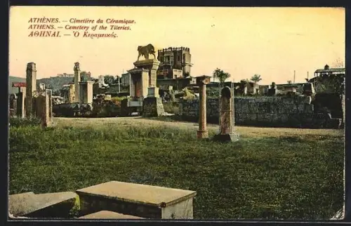 AK Athènes / Athens, Cimetière du Céramique, Cemetary of the Tileries