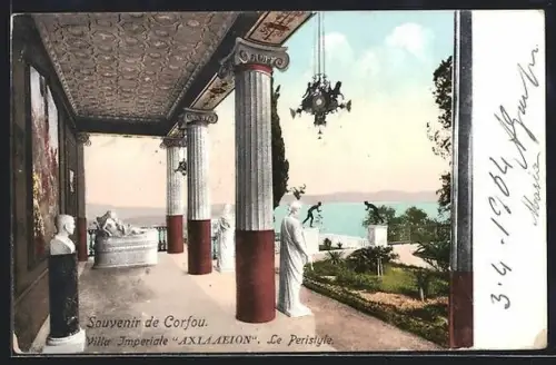 AK Corfou, Villa Imperiale, Le Peristyle
