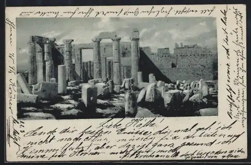 AK Athen, Parthenon, Ganzsache