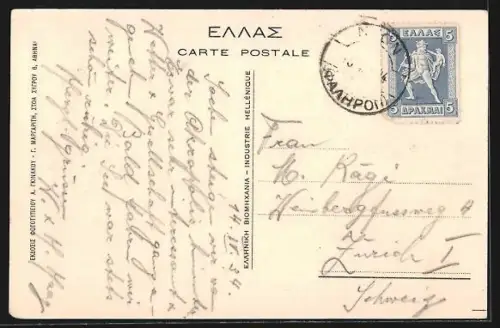 AK Athens, Panorama of Athens with Lacavettos, from Acropolis