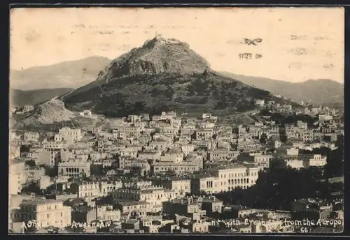 AK Athen, Totalansicht mit Lykabettus