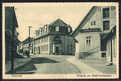 AK Walsrode, Eingang zur Stadt-Kreiskasse in der Kirchstrasse