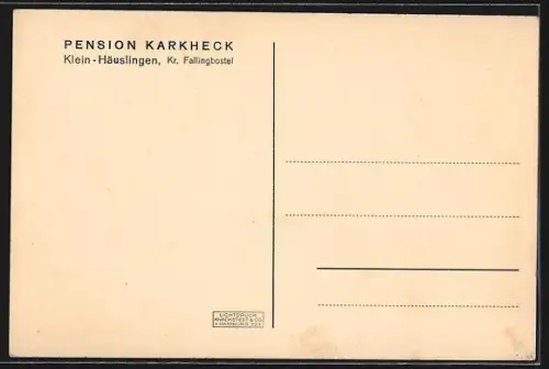 AK Klein-Häuslingen /Kr. Fallingbostel, Pension Karkheck
