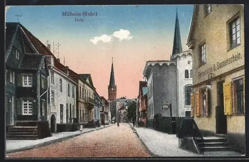 AK Mülheim a. Ruhr, Restauration G. Sonnenschein, Delle-Strasse