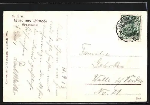 AK Walsrode, Kirchstrasse mit Anwohnern
