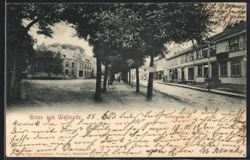 AK Walsrode, Kirchstrasse mit Anwohnern