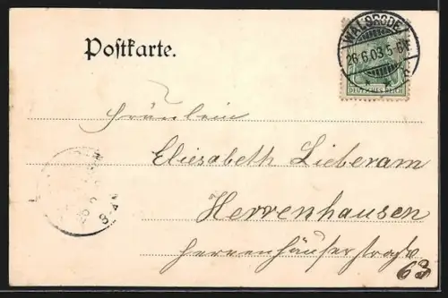 AK Walsrode, Kirchstrasse mit Anwohnern