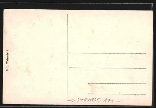 AK Walsrode, Strasse am Kirchplatz mit Denkmal