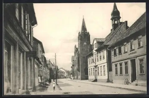 AK Walsrode, Lange Strasse, Rathaus und Königliches Amtsgericht