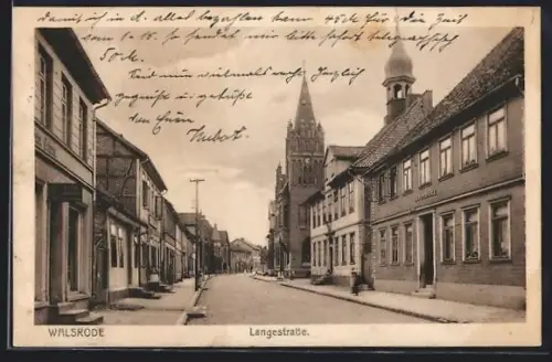 AK Walsrode, Lange Strasse, Rathaus und Königliches Amtsgericht