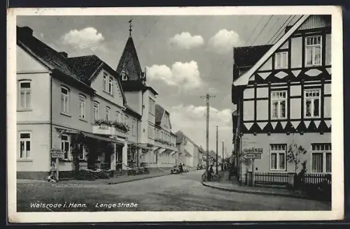 AK Walsrode i. Hann., Lange Strasse mit Häuserzeilen