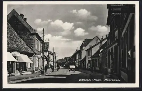 AK Walsrode, Moorstrasse mit Geschäften