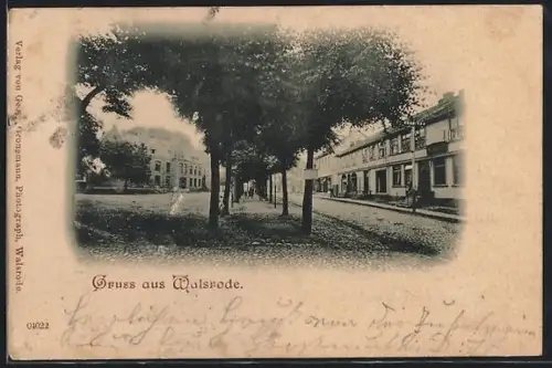 AK Walsrode, Kirchstrasse mit Anwohnern