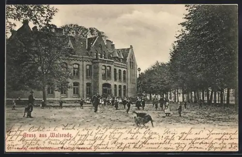 AK Walsrode, Kirchstrasse mit Kindern