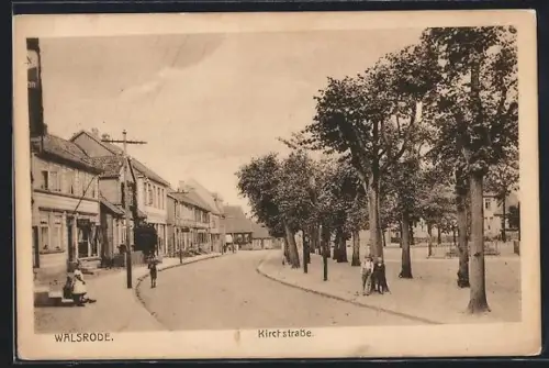 AK Walsrode, Kirchstrasse mit Kindern