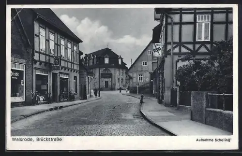 AK Walsrode, Brückstrasse mit Geschäften