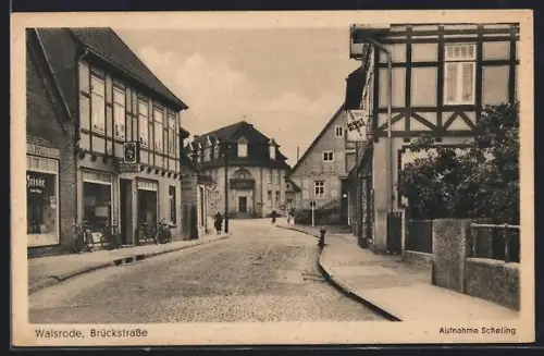 AK Walsrode, Brückstrasse mit Geschäften