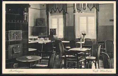AK Riethagen, Cafe Wiechers, Innenansicht