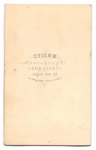 Fotografie Stiehm, Berlin, Dame im glänzenden Biedermeierkleid mit Ohrringen