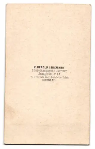 Fotografie E. Herold & Riemnann, Breslau, junge Dame im zeitgenössischen Kleid mit Spitze