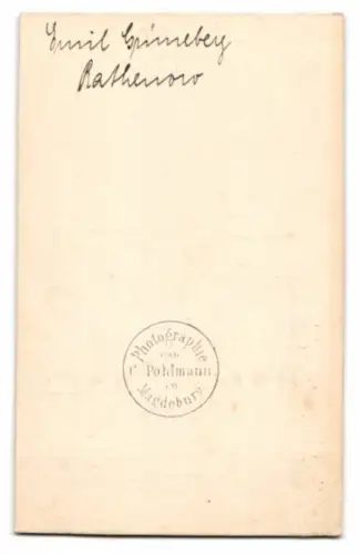 Fotografie C. Pohlmann, Magdeburg, junger Mann Emil Grünberg im Frack mit Fliege