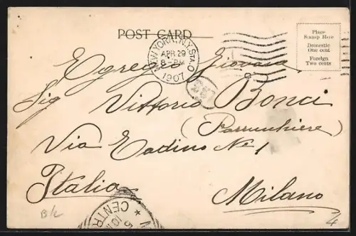 AK New York, NY, The Bowery, Strassenbahn