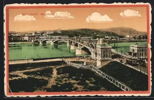 AK Budapest, Margithid, Strassenbahn