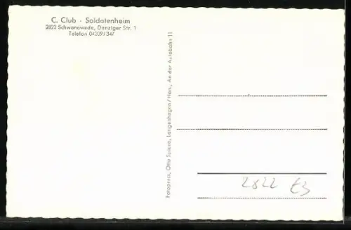 AK Schwanewede, C. Club-Soldatenheim Brake-Beck, Danziger Strasse 1