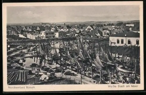 AK Büsum, Hafen, Weisse Stadt am Meer