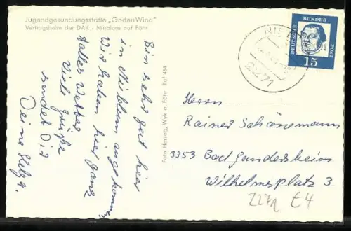 AK Nieblum auf Föhr, Jugendgesundungsstätte Goden Wind, Vertragstheim der DAK