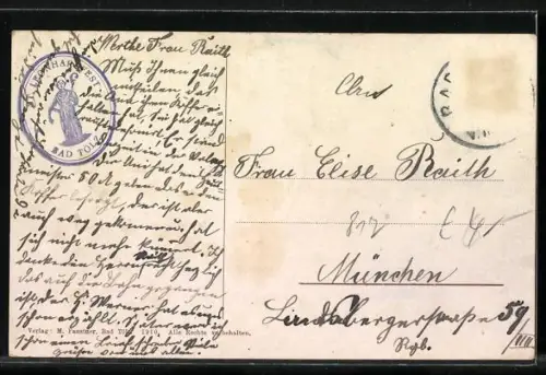 AK Bad Tölz, St. Leonhards-Klause (Einsiedelei), Festwagen mit kleinem Mönch und Kapelle