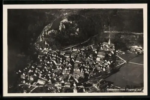 AK Blaubeuren, Ansicht vom Flugzeug aus