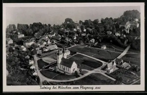 AK Tutzing bei München, Ortsansicht vom Flugzeug aus