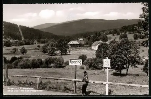 AK Bayrisch Eisenstein, Blick über die Landesgrenze, Zöllner