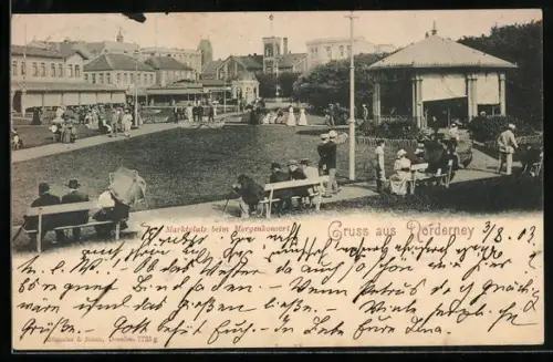 AK Norderney, Marktplatz beim Morgenkonzert