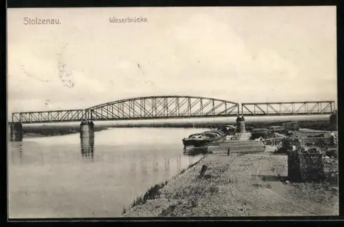 AK Stolzenau, Weserbrücke